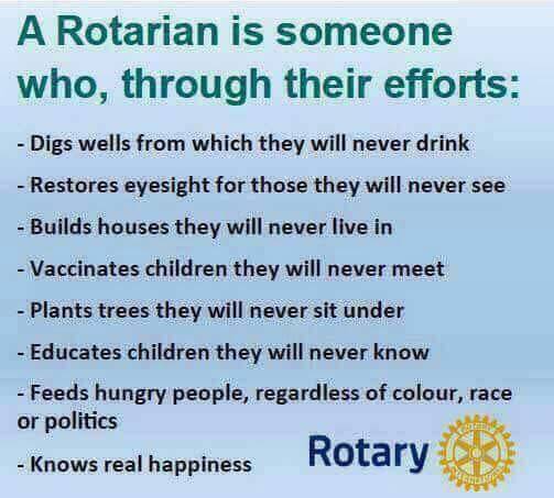 A
              Rotarian is..